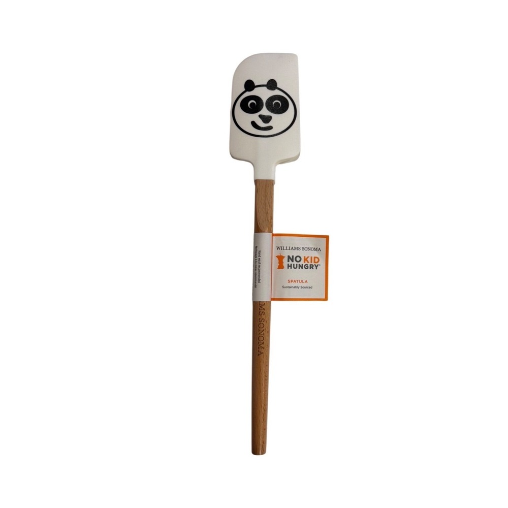 Williams Sonoma No‎ Kid Hungry Panda Spatula Jack Black Silicone Wood Handle NEW
